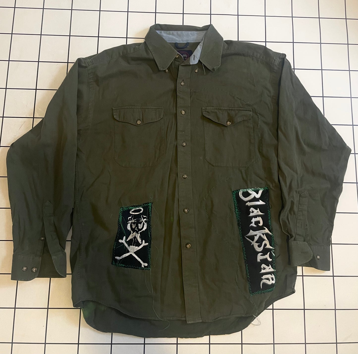 Blackstar Olive Button Up