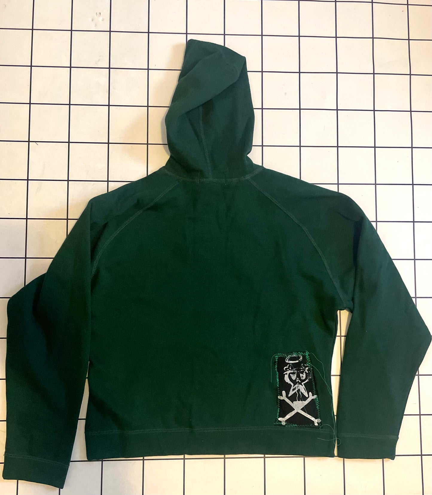 Dark Green Cropped Hoodie