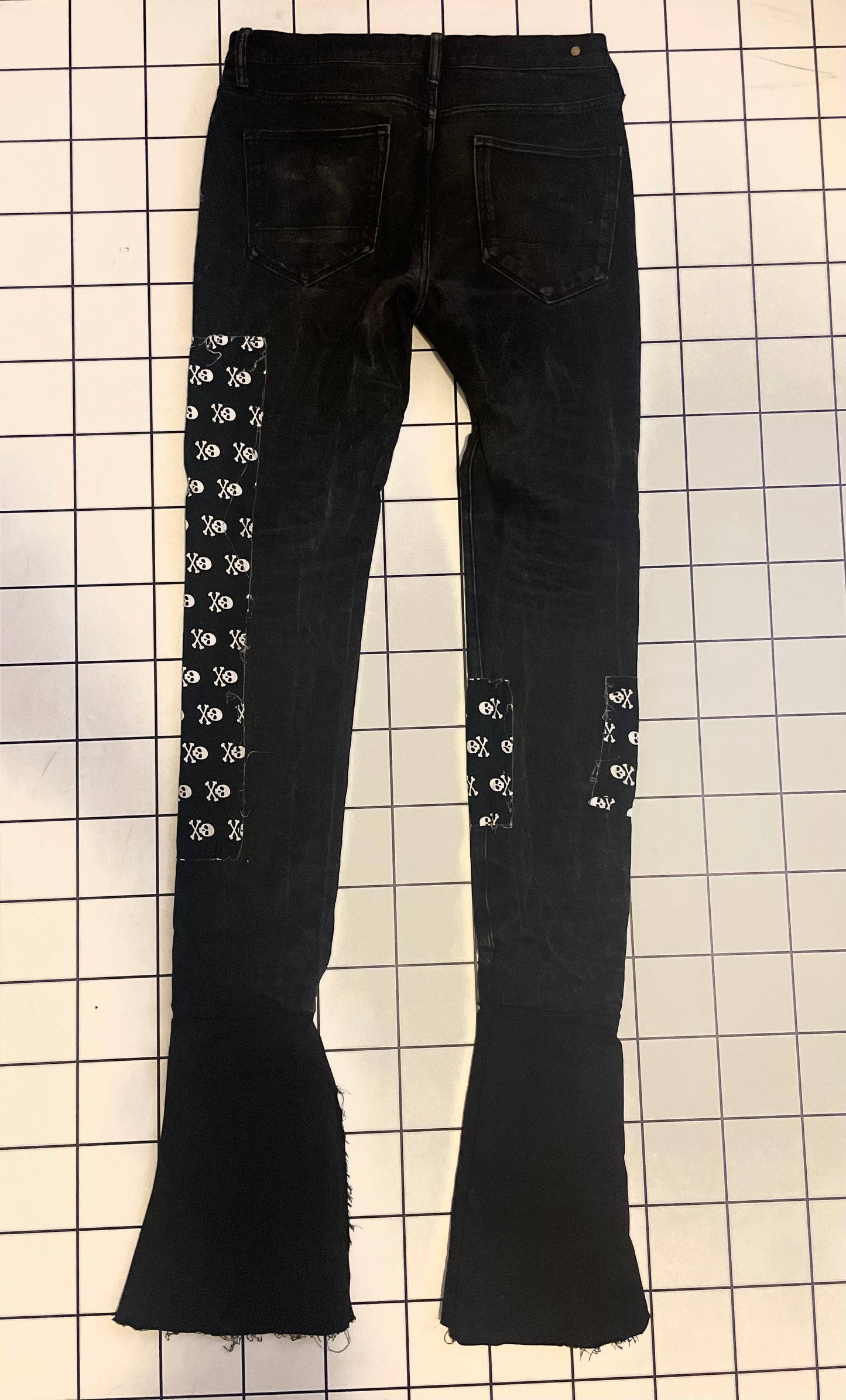 Skeleton Black Stacked Denim